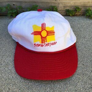 Vintage 90s MOHR'S NEW MEXICO Snapback Hat Men's White Red Adjustable Cap Rope‌